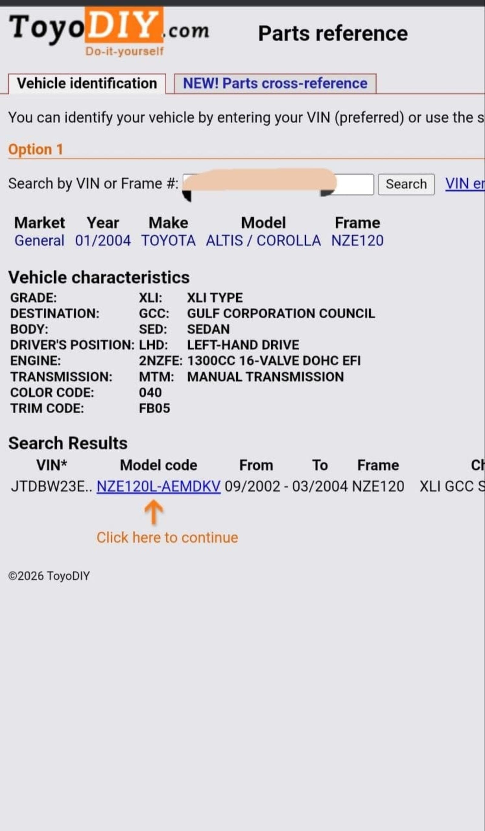 2004 Toyota Corrola — photo 2