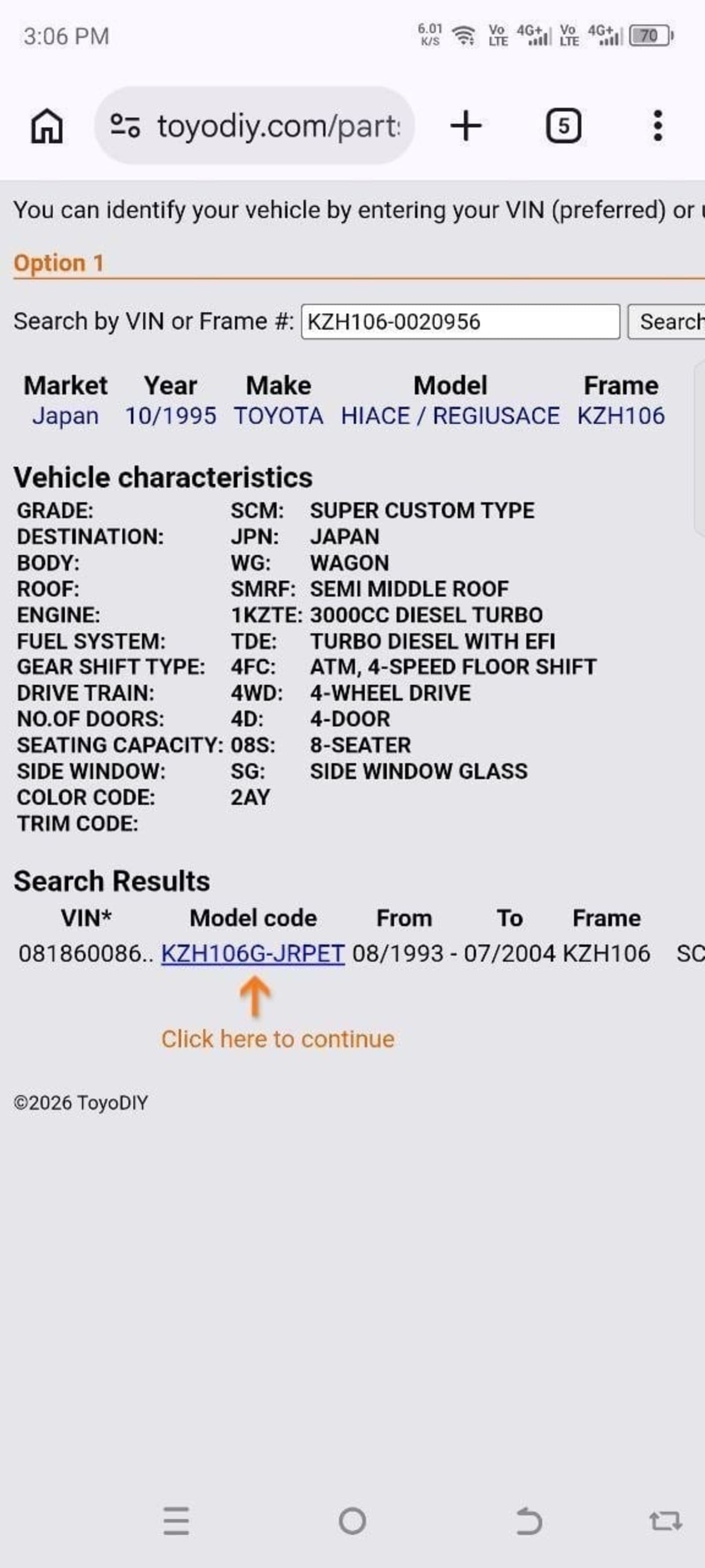 1995 TOYOTA HIACE/REGIUS ACE