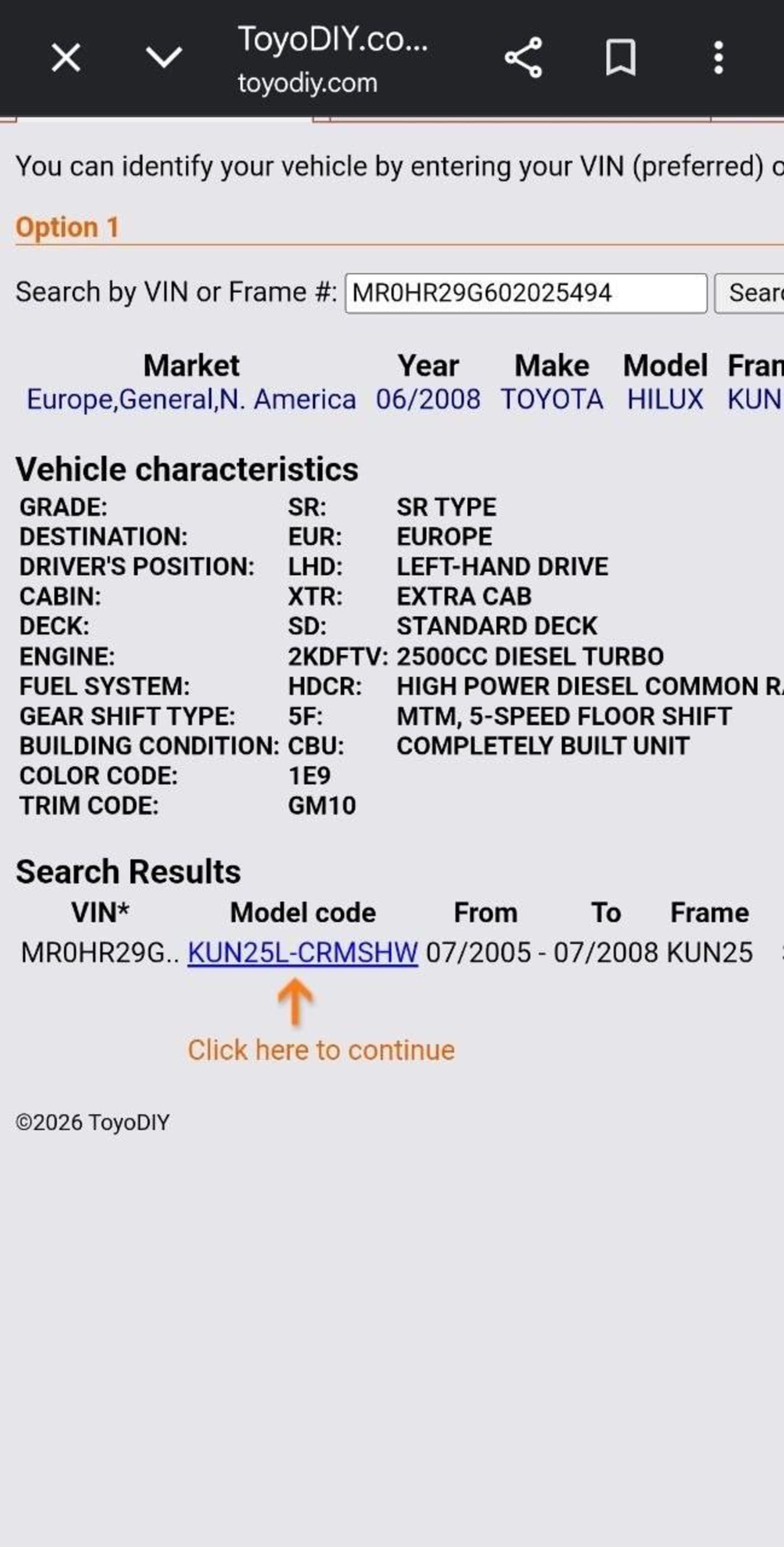 2008 Toyota Hilux Single Cab